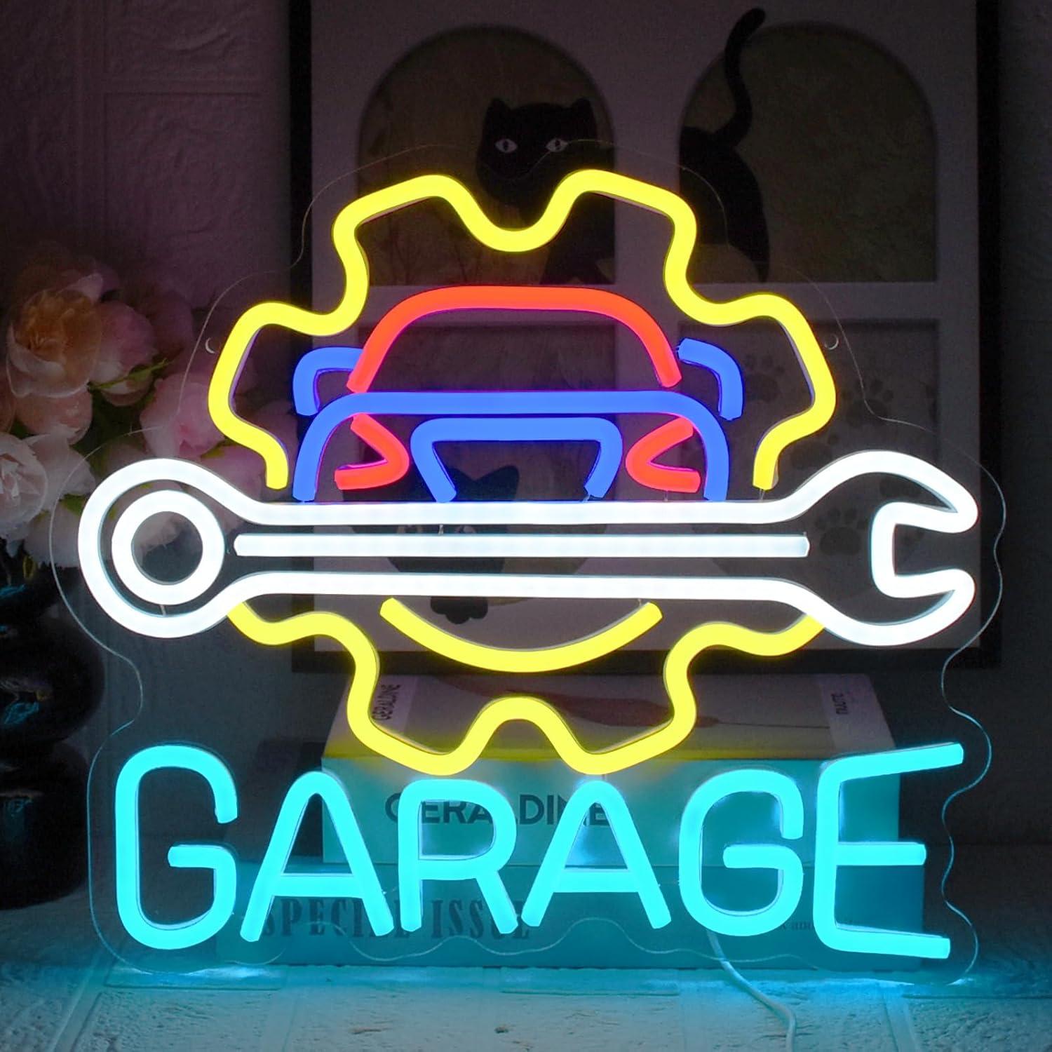 Auto Repair Shops - Insegna al Neon per Garage, Alimentata
